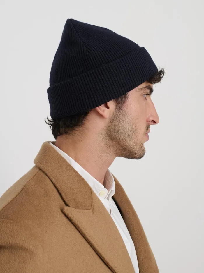 Alex Mill Men Wool Cotton Beanie Navy