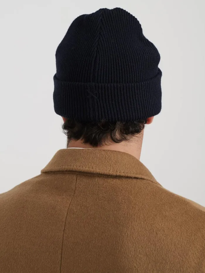 Alex Mill Men Wool Cotton Beanie Navy