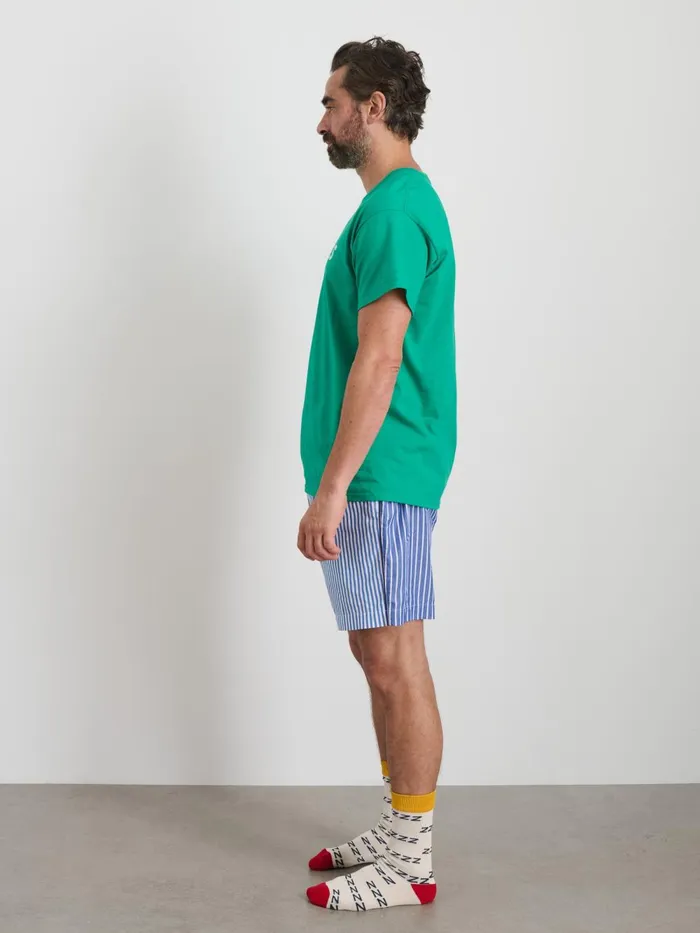 Alex Mill Pajamas Slippers Men P039jimmies Sleep Short In Stripe Classic Blue Mixed Stripe