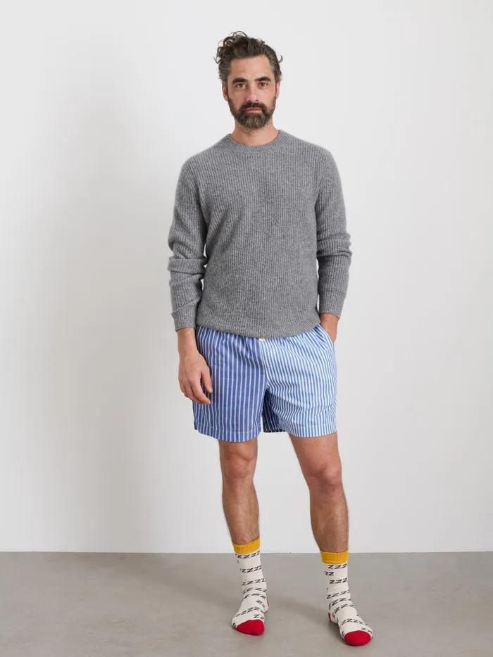 Alex Mill Pajamas Slippers Men P039jimmies Sleep Short In Stripe Classic Blue Mixed Stripe