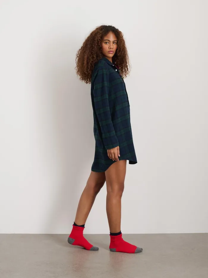 Alex Mill Pajamas Slippers Women P039jimmies Night Shirt In Flannel Blackwatch Plaid