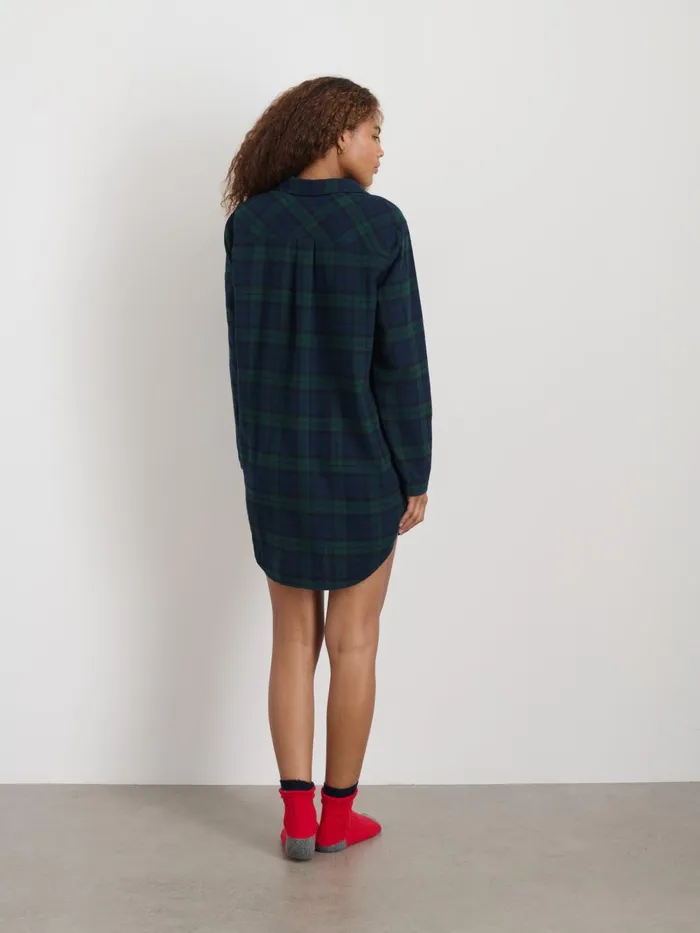 Alex Mill Pajamas Slippers Women P039jimmies Night Shirt In Flannel Blackwatch Plaid