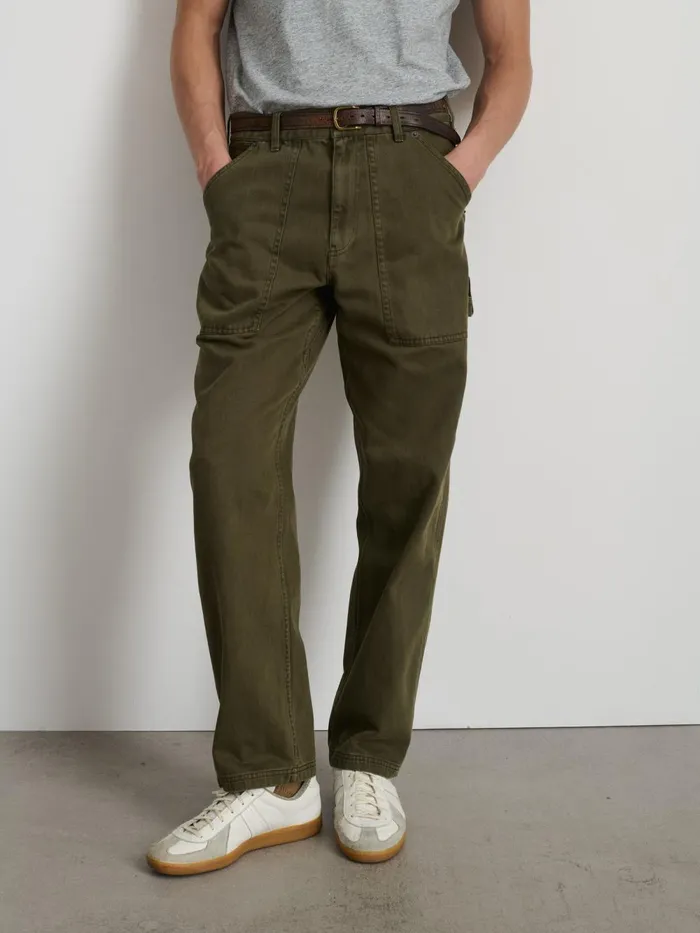 Alex Mill Pants Men Painter Pant In Recycled Denim Military Olive