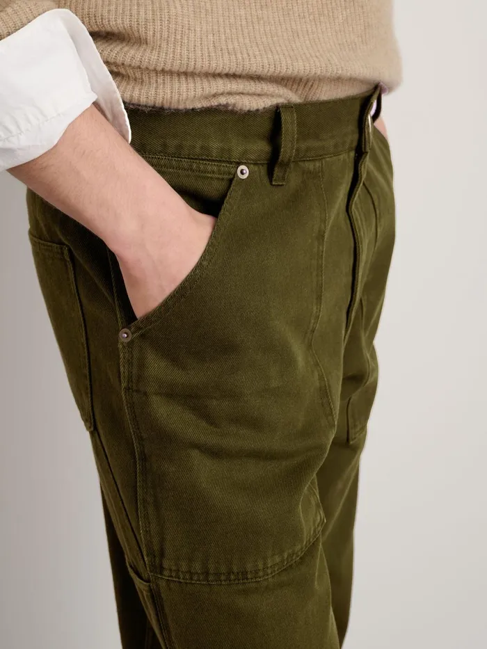 Alex Mill Pants Men Painter Pant In Recycled Denim Military Olive