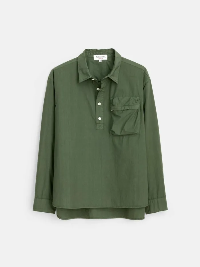 Alex Mill Shirts Men Leo Popover In Paper Cotton Faded Olive