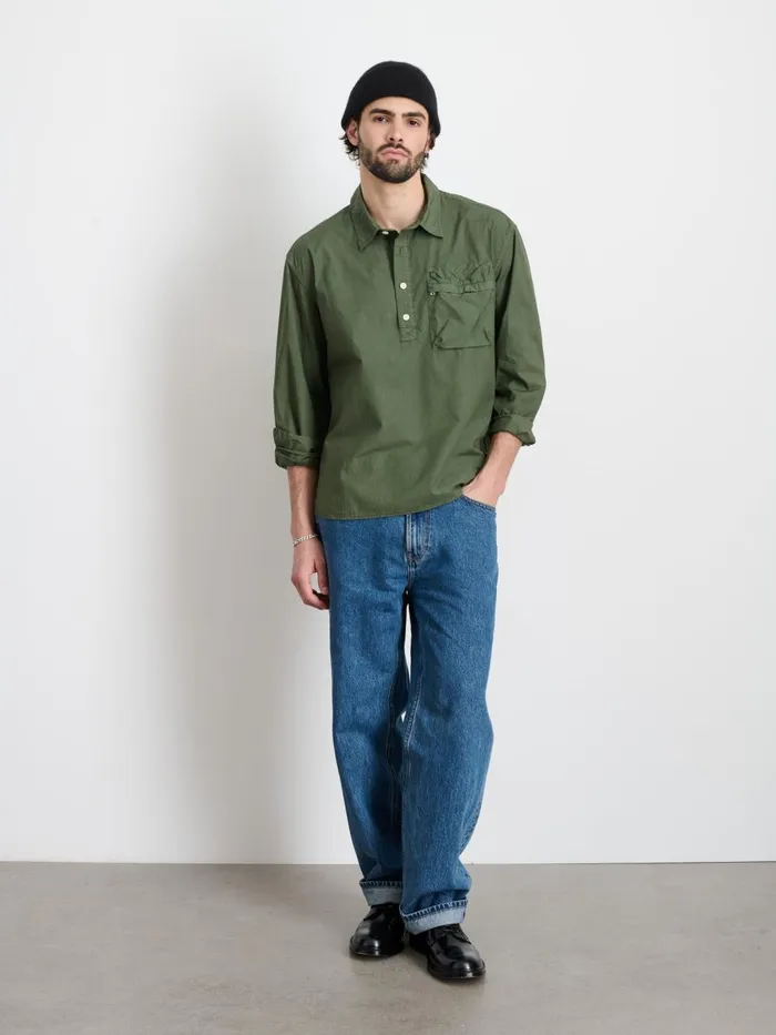 Alex Mill Shirts Men Leo Popover In Paper Cotton Faded Olive