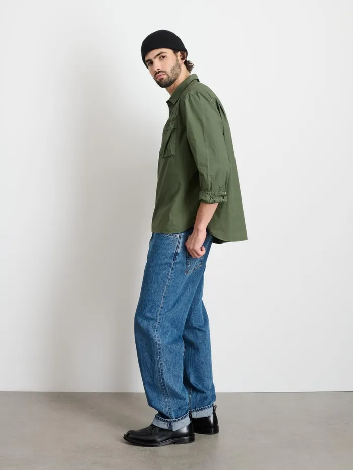 Alex Mill Shirts Men Leo Popover In Paper Cotton Faded Olive