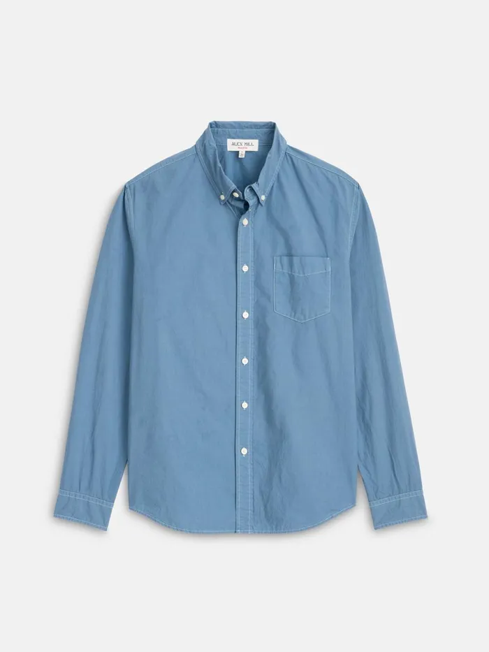 Alex Mill Shirts Men Mill Shirt In Cotton Poplin Faded Delft Blue