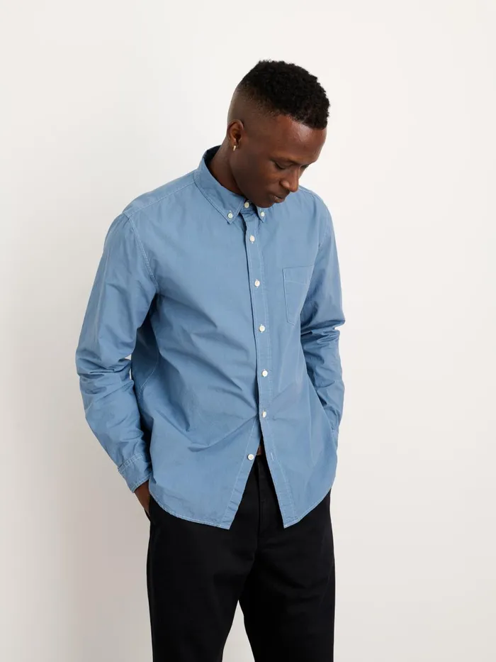 Alex Mill Shirts Men Mill Shirt In Cotton Poplin Faded Delft Blue
