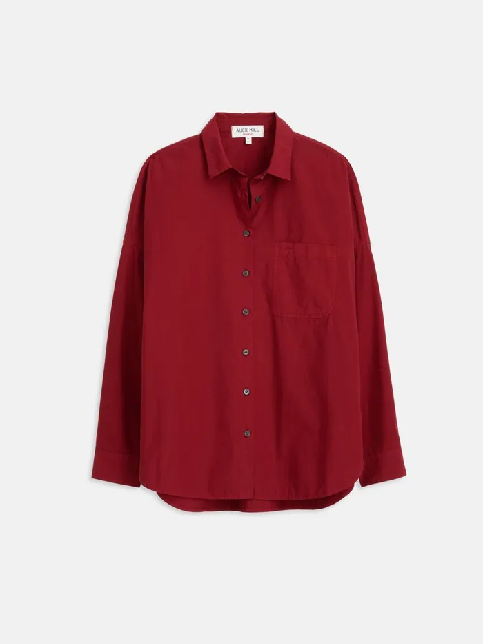 Alex Mill Shirts Tops Women Jo Shirt In Cotton Poplin Maroon