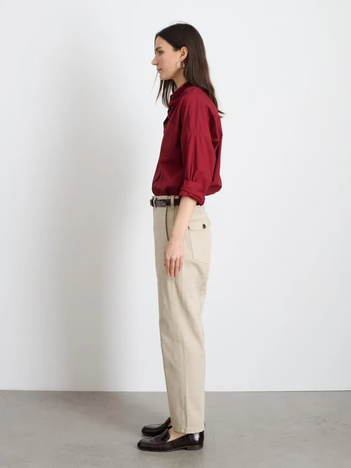 Alex Mill Shirts Tops Women Jo Shirt In Cotton Poplin Maroon
