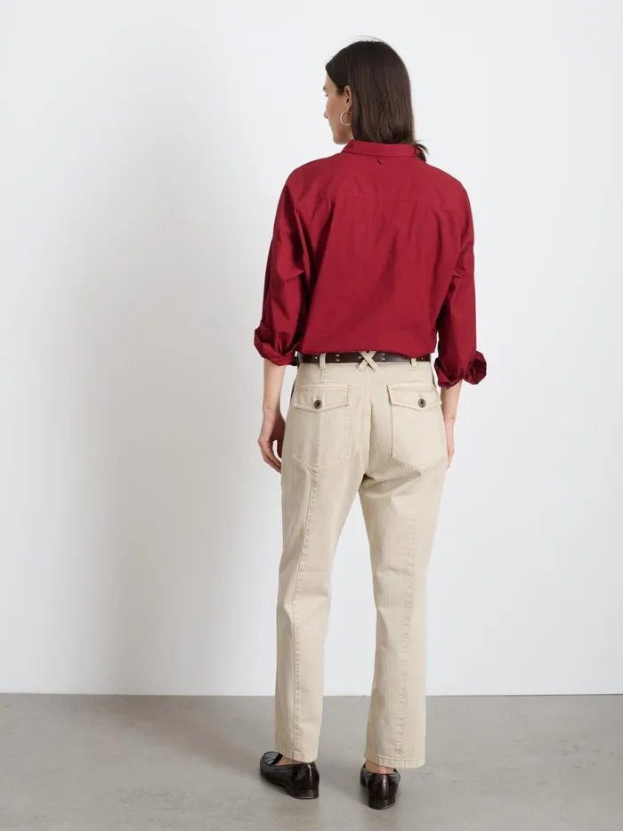 Alex Mill Shirts Tops Women Jo Shirt In Cotton Poplin Maroon