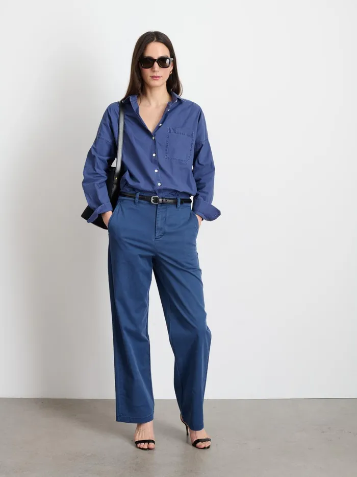 Alex Mill Shirts Tops Women Jo Shirt In Cotton Poplin Sea Ranch Blue