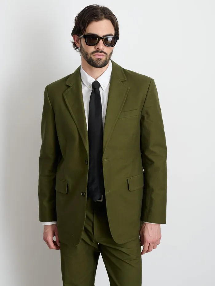 Alex Mill Suiting Blazers Men Grant Blazer In Cotton Twill Surplus Olive