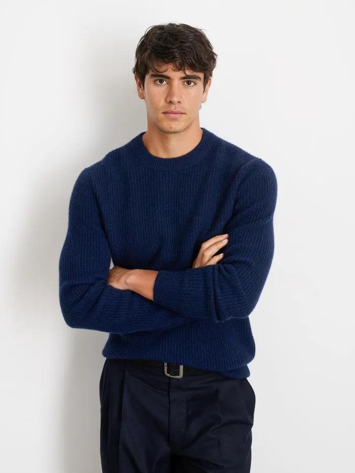Alex Mill Sweaters Sweatshirts Men Jordan Sweater In Washed Cashmere Heather Navy
