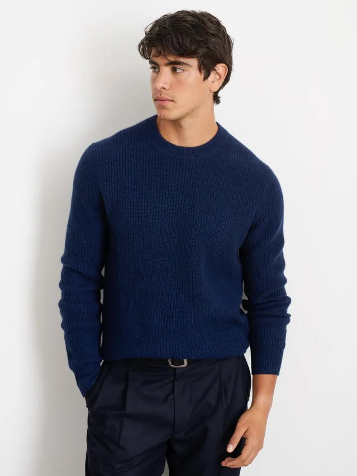 Alex Mill Sweaters Sweatshirts Men Jordan Sweater In Washed Cashmere Heather Navy