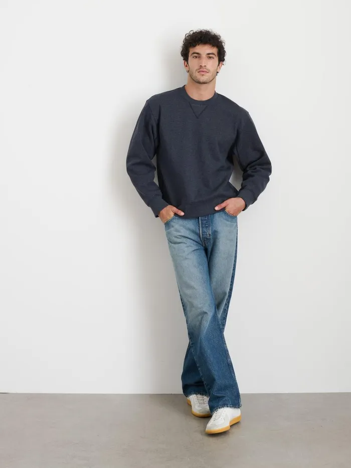 Alex Mill Sweaters Sweatshirts Men Marlon Sweatshirt In Cotton Fleece Dark Navy