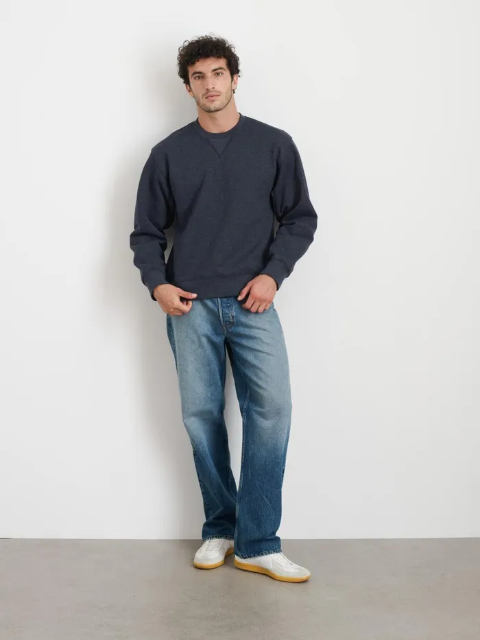 Alex Mill Sweaters Sweatshirts Men Marlon Sweatshirt In Cotton Fleece Dark Navy