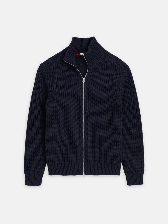 Alex Mill Sweaters Sweatshirts Men Wright Cardigan In Chunky Cotton Dark Navy