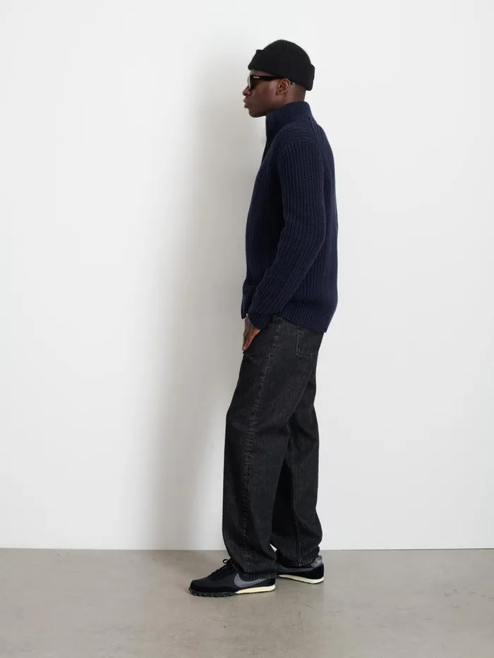 Alex Mill Sweaters Sweatshirts Men Wright Cardigan In Chunky Cotton Dark Navy