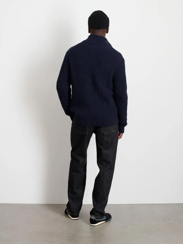 Alex Mill Sweaters Sweatshirts Men Wright Cardigan In Chunky Cotton Dark Navy