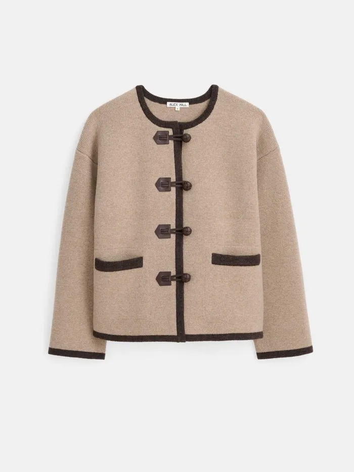 Alex Mill Sweaters Women Aubrey Sweater Jacket In Merino Wool Oatmeal