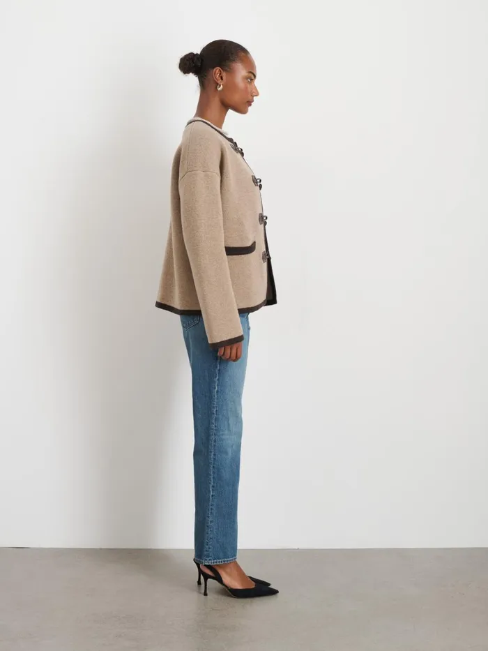 Alex Mill Sweaters Women Aubrey Sweater Jacket In Merino Wool Oatmeal