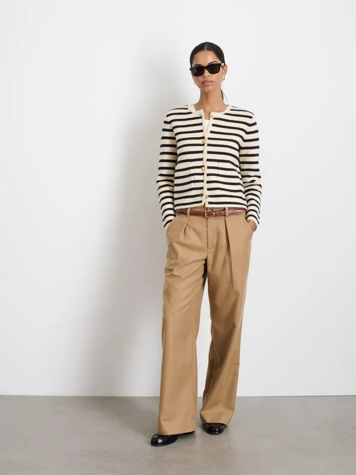 Alex Mill Sweaters Women Paris Sweater Jacket In Stripe Creamnavy