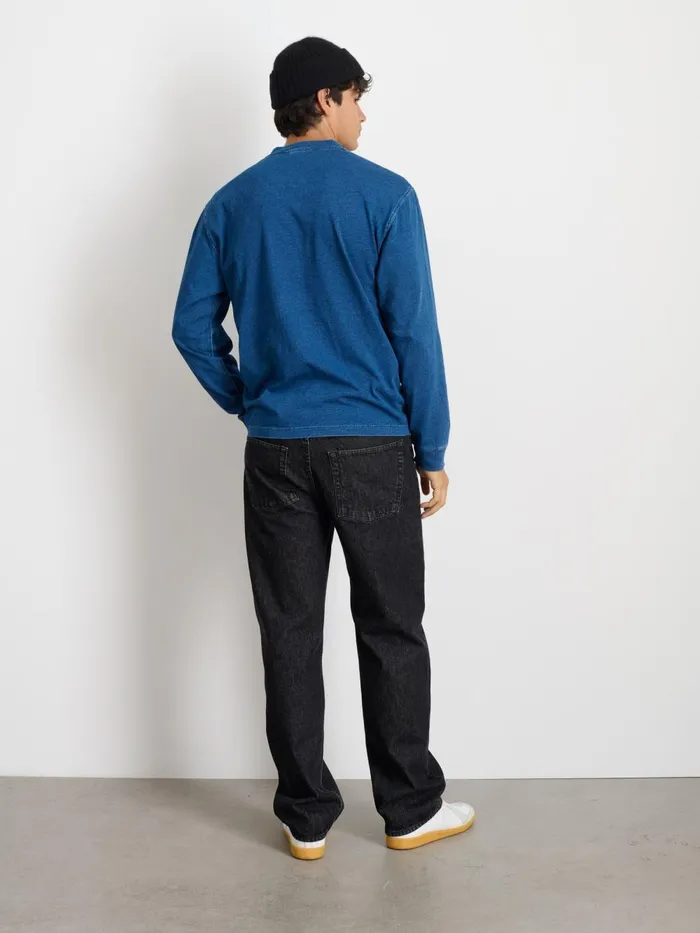 Alex Mill Tees Polos Men Alan Henley In Indigo Slub Cotton Indigo
