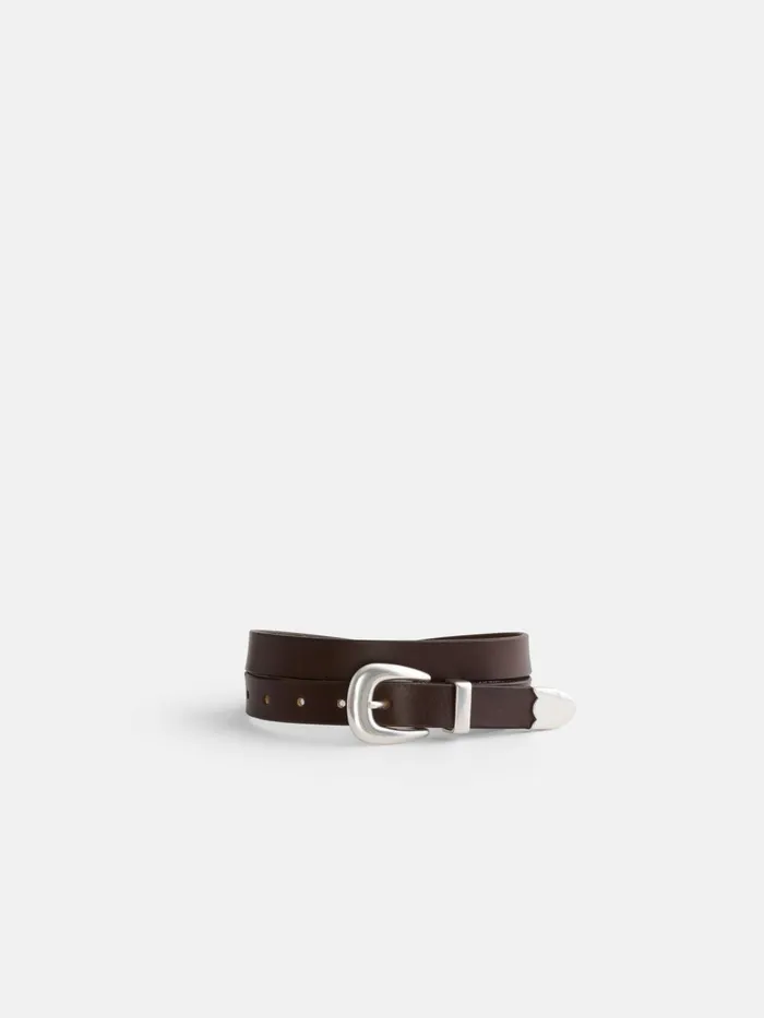 Alex Mill Women Maximum Henry Slim 3 Piece Belt Dark Brown
