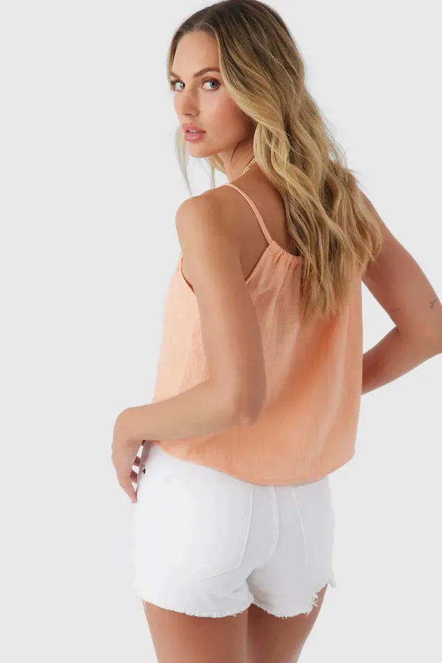 ANYA CRINKLE DOUBLE GAUZE TANK TOP Canyon Sunset Women O039NEILL Collections