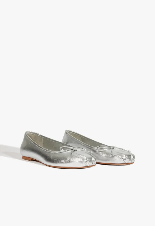 Arissa Draped Ballet Flat Silver Women Schutz Shoes Ballerinas Arissa Draped Ballet Flat Silver Women Schutz Shoes Ballerinas