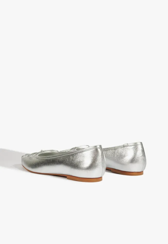 Arissa Draped Ballet Flat Silver Women Schutz Shoes Ballerinas Arissa Draped Ballet Flat Silver Women Schutz Shoes Ballerinas