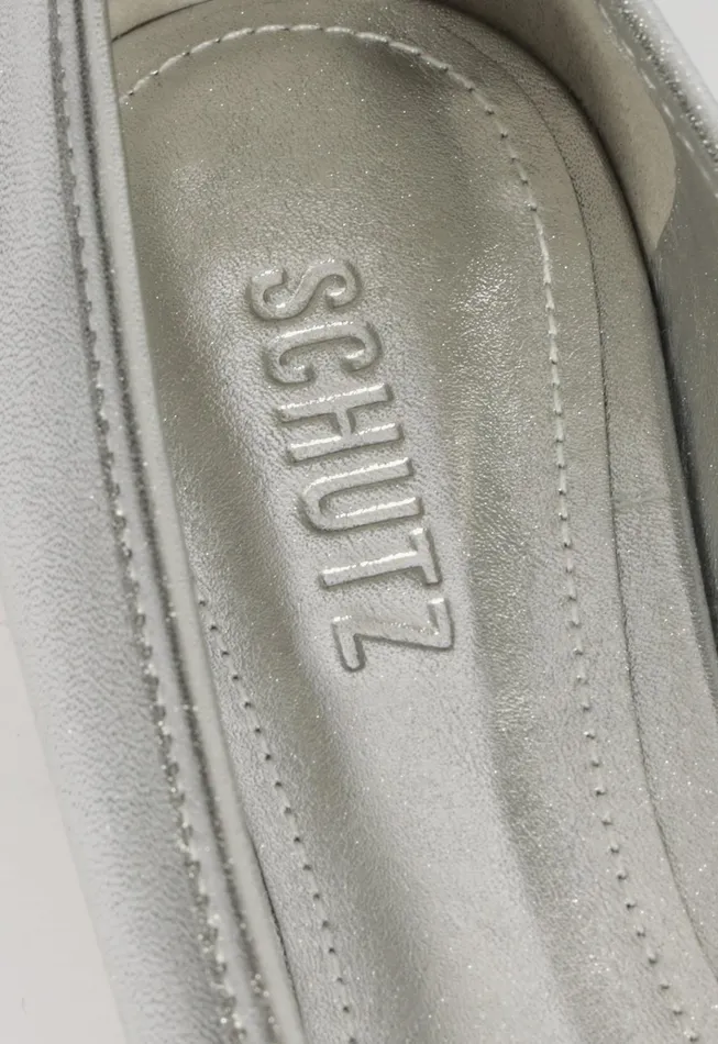 Arissa Draped Ballet Flat Silver Women Schutz Shoes Ballerinas Arissa Draped Ballet Flat Silver Women Schutz Shoes Ballerinas