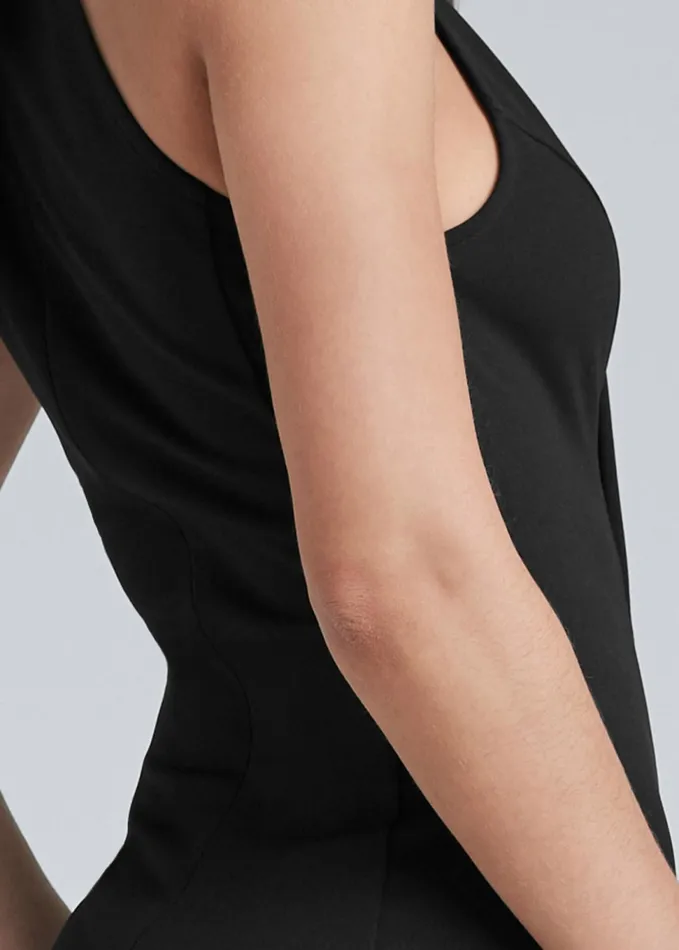 ASYMMETRICAL FRINGE DRESS Black Women VENUS Midi Dresses