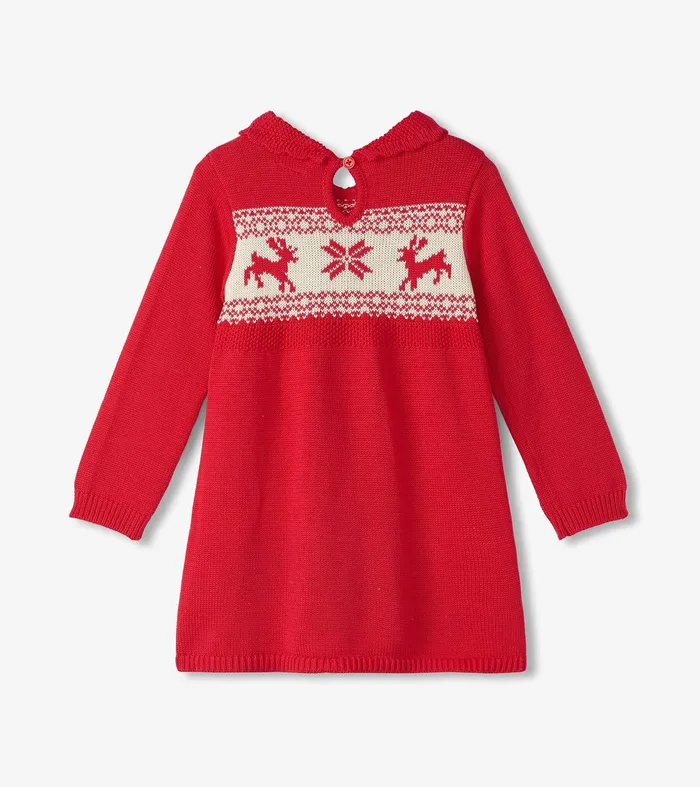 Baby and Toddler Holiday Cable Knit Sweater Dress Hatley