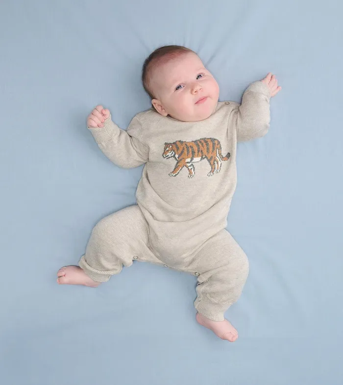 Baby Boys Little Tiger Sweater Romper Hatley