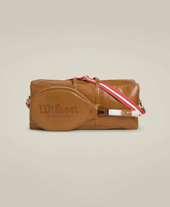 Bags Women Wilson Showman Leather Tennis Bag Tan