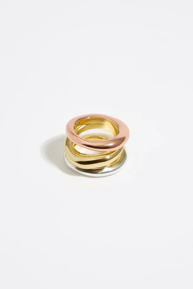 Bague Trois Bandes Multicolores Multigold Women Bimba Y Lola Jewelry