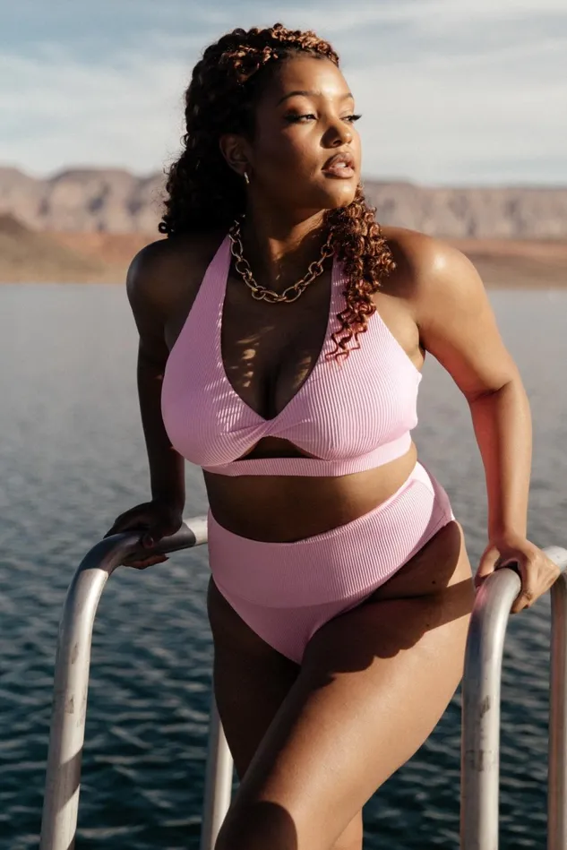 Baltic Born Bikini Women Del Mar Ribbed Bikini Bottom Pink
