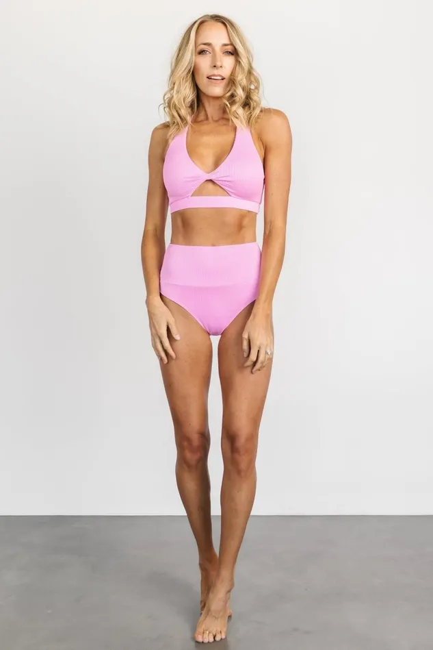 Baltic Born Bikini Women Del Mar Ribbed Bikini Bottom Pink Baltic Born Bikini Women Del Mar Ribbed Bikini Bottom Pink