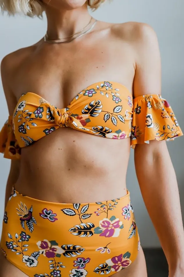 Baltic Born Bikini Women Miami Bikini Top Yellow Floral Baltic Born Bikini Women Miami Bikini Top Yellow Floral