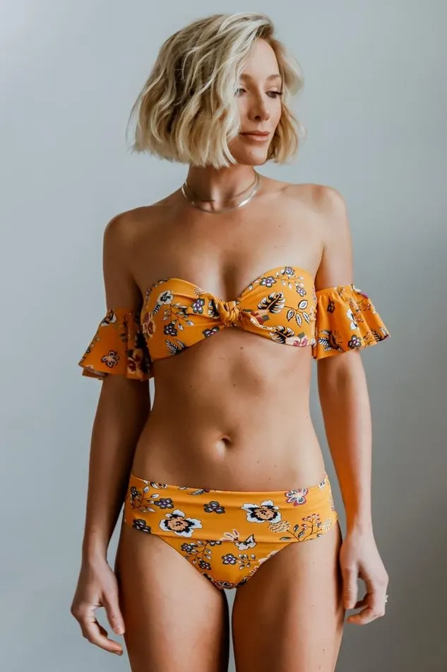 Baltic Born Bikini Women Miami Bikini Top Yellow Floral Baltic Born Bikini Women Miami Bikini Top Yellow Floral