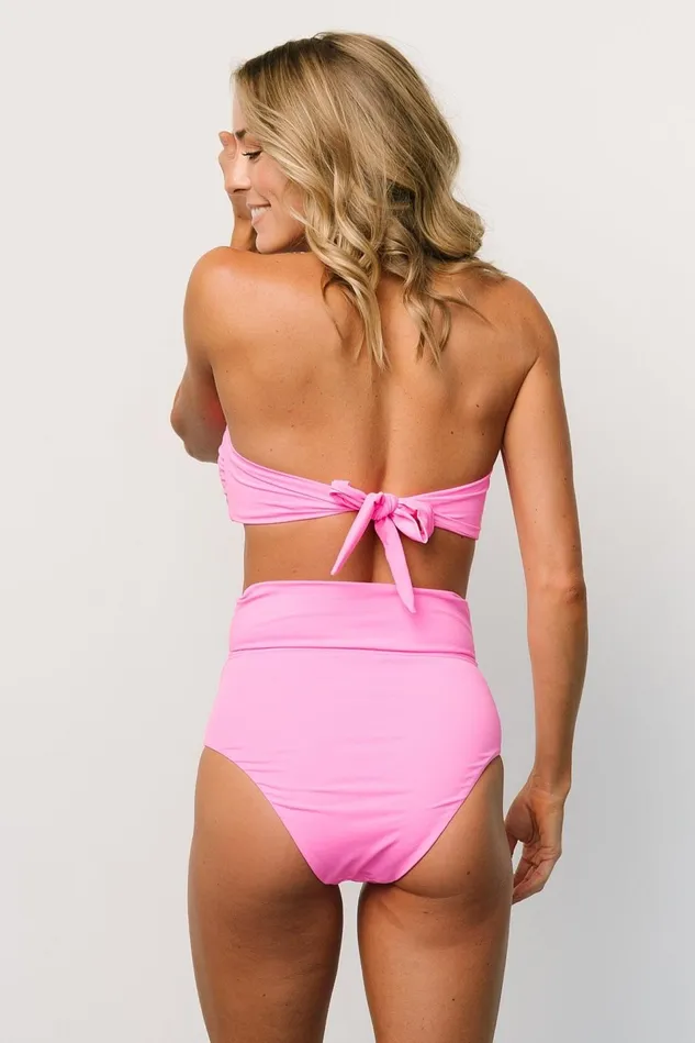 Baltic Born Bikini Women Milos High Waist Bikini Bottom Pink Baltic Born Bikini Women Milos High Waist Bikini Bottom Pink