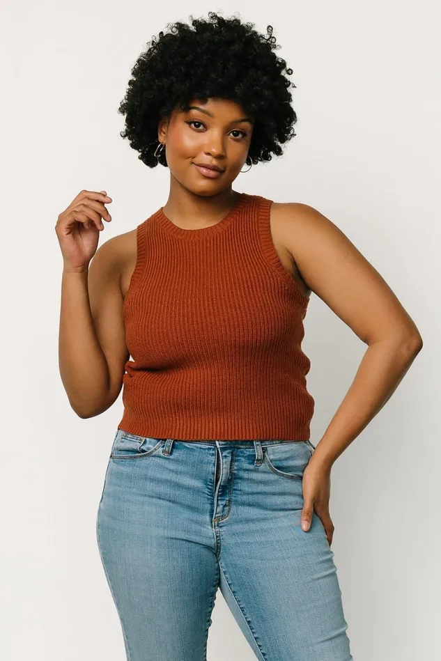 Baltic Born Blouses Shirts Women Cruz Knit Tank Top Copper