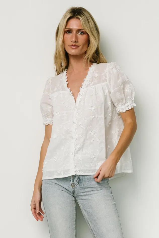 Baltic Born Blouses Shirts Women Pauline Embossed Top Off White