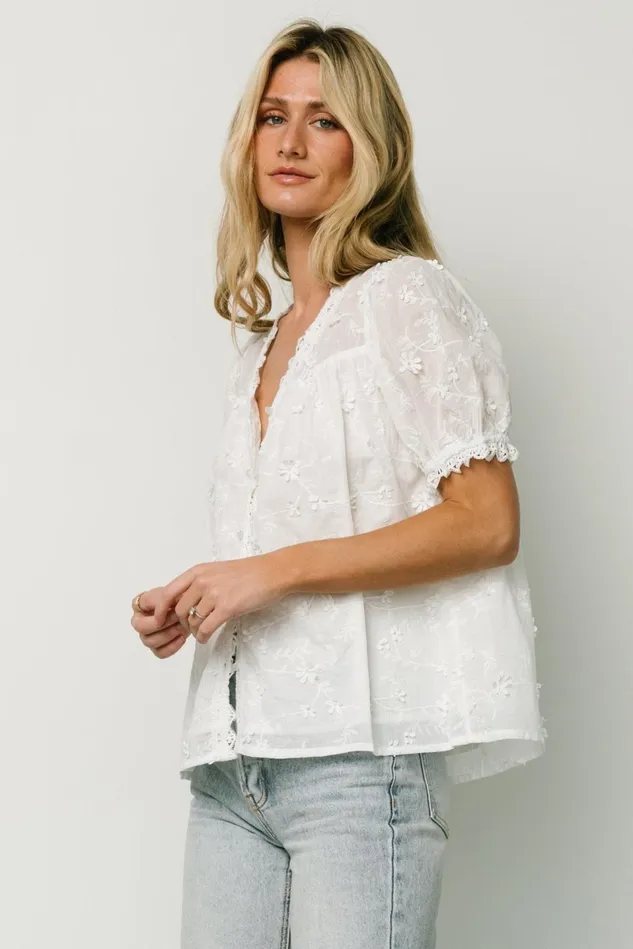 Baltic Born Blouses Shirts Women Pauline Embossed Top Off White Baltic Born Blouses Shirts Women Pauline Embossed Top Off White