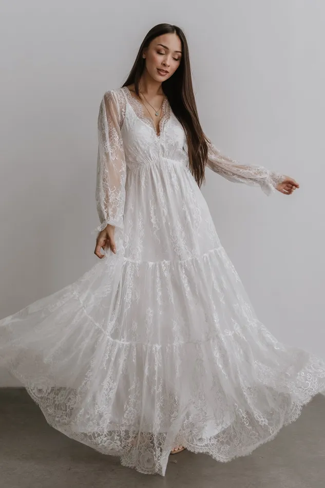 Baltic Born Bridal Women Gloria Lace Maxi Dress White
