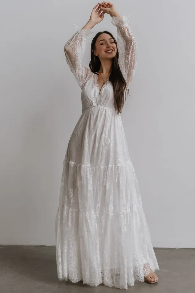 Baltic Born Bridal Women Gloria Lace Maxi Dress White