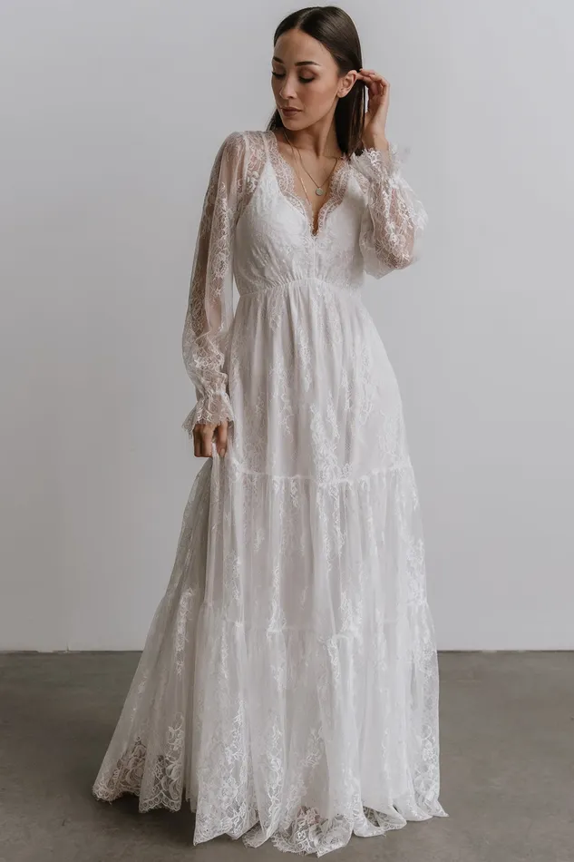 Baltic Born Bridal Women Gloria Lace Maxi Dress White